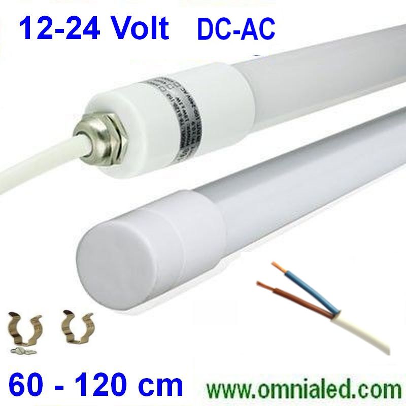 Plafoniera Tubo a Led 12V 24V AC-DC 60 cm Stagno IP67 Plafoniera Tubo a Led 12V 24V AC-DC 60 cm Stagno IP67